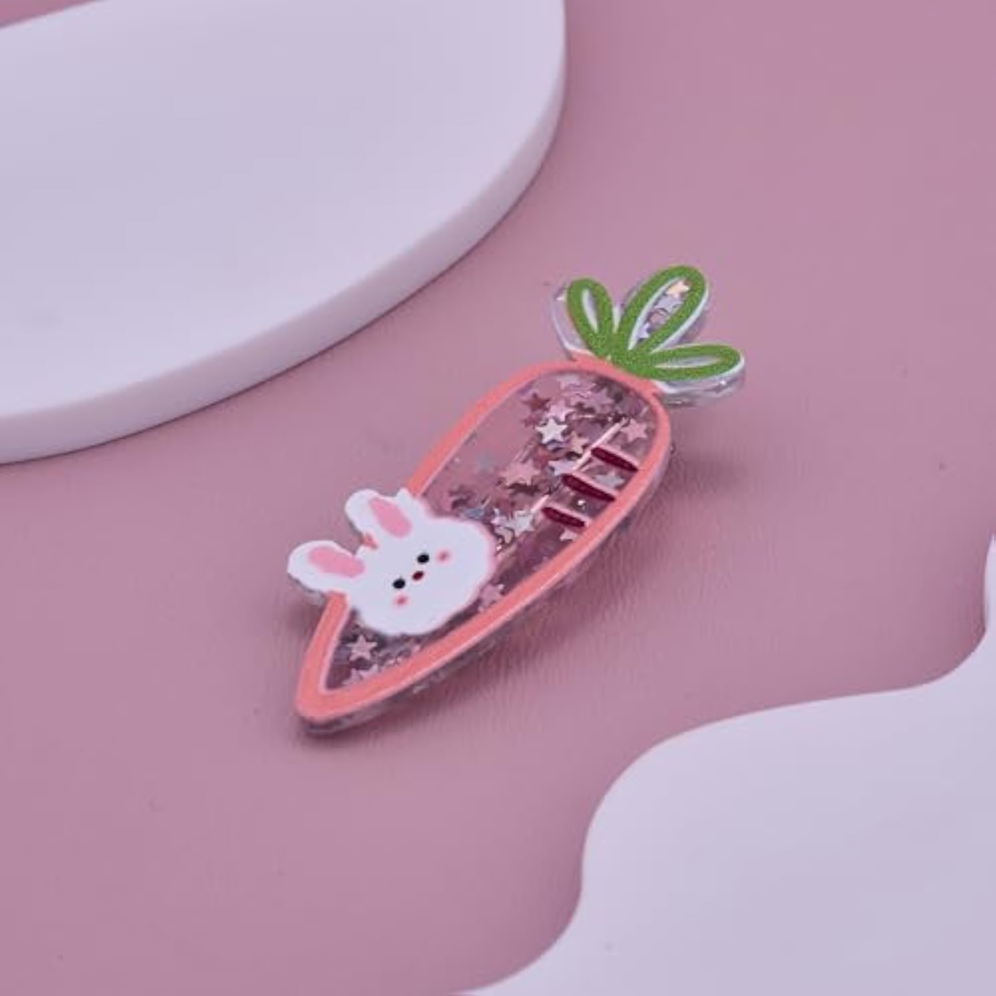 Playful Bunny Carrot Shape Kids Hair Clip